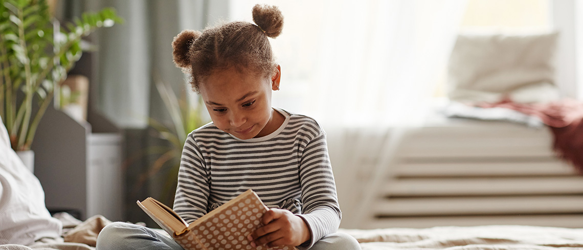 Girl reading book